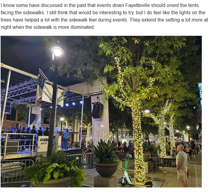 Love seeing this comment about <a href="/DowntownRaleigh/">Downtown Raleigh Alliance</a> NC Main Street Lights on <a href="/dtraleigh/">Leo Suarez</a> Community Board!