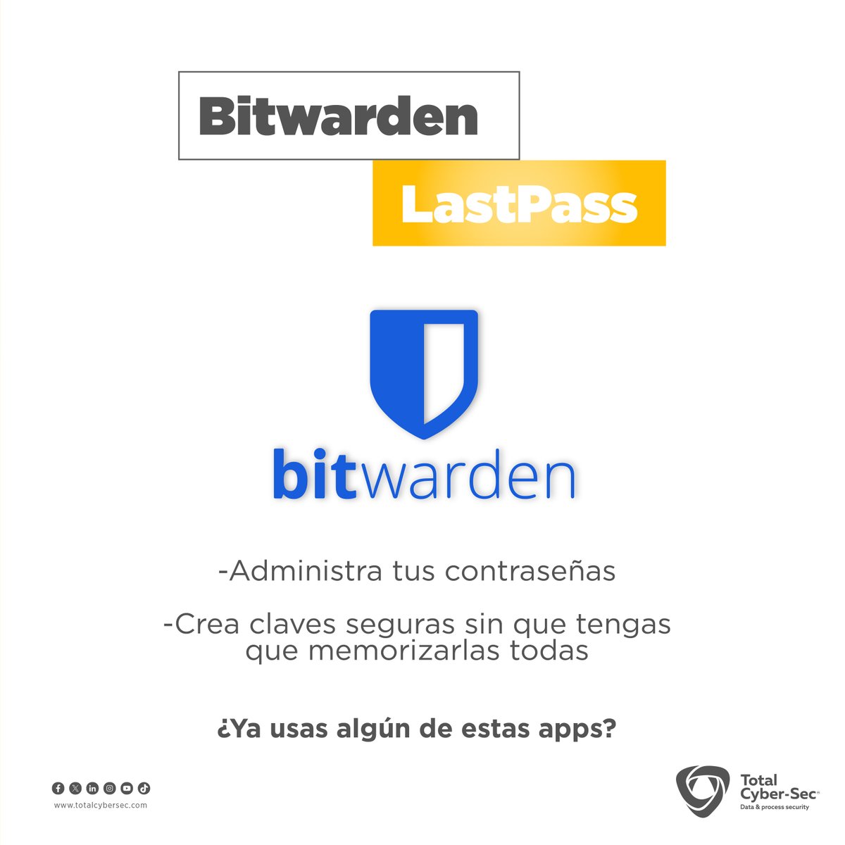 totalcybersec's tweet image. Tu #Celular puede ser tu mejor escudo digital si sabes qué #Apps usar 🛡️💡. No dejes que tu #Información caiga en manos equivocadas, descarga y comienza a usarlas hoy mismo.
👉 ¿Cuál de estas ya usas?