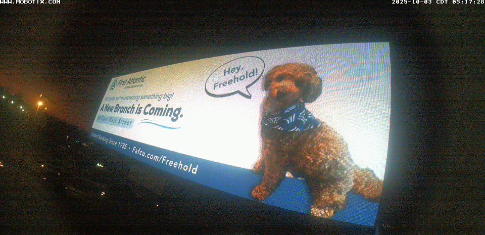FirstAtlanticCU's tweet image. Catch us lighting up the skyline! Our brand-new digital billboard is LIVE in Old Bridge and yes, that adorable pup is proudly announcing our newest branch! 

We&apos;re excited to share something BIG with you!
- Route 9, Old Bridge
-  fafcu.com/freehold2025