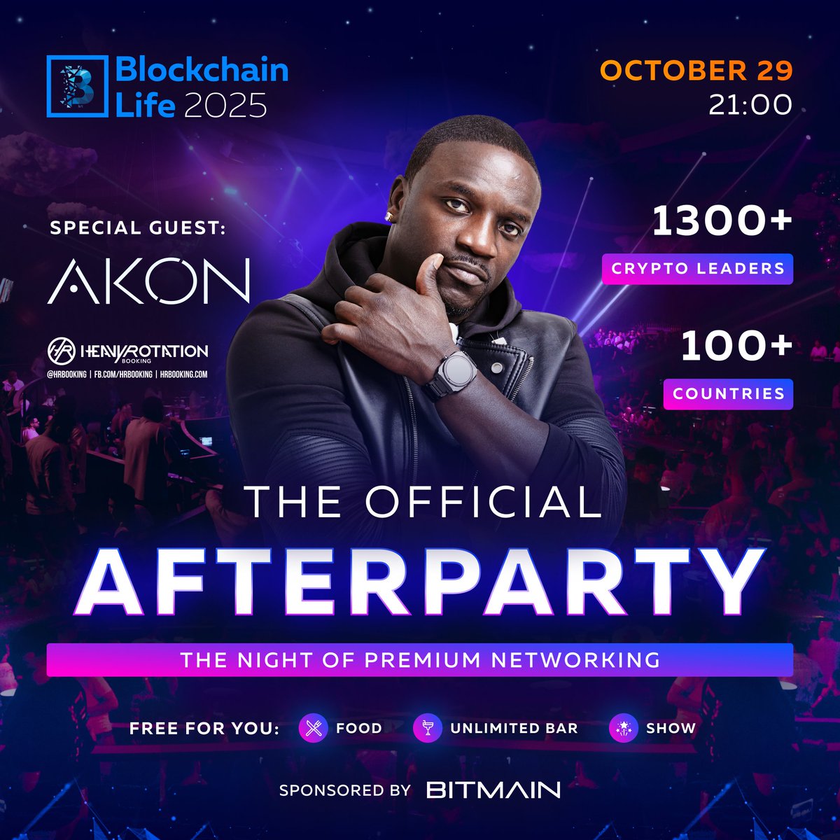 Tier_Up_Crypto's tweet photo. 💥 Blockchain Life 2025 in Dubai – the legendary Akon will perform an exclusive set at the official Afterparty.
👉 More: https://t.co/AMuRot8tH4
⬇️ Get 10% ticket discount in the last tweet https://t.co/pF3u3W4AsW