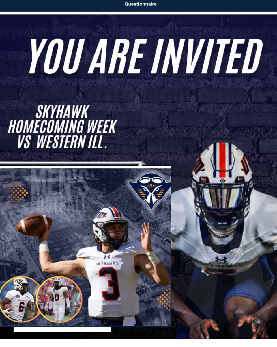 Thank you, UT Martin, <a href="/Coach_JSimpson/">Jason Simpson</a> , <a href="/CoachRudyG/">Coach Rudy Griffin</a> , <a href="/UTM_FOOTBALL/">UT Martin Football</a> and Lenon James for the gameday invite and visit on 10/11. I am blessed and honored, GO SKYHAWKS!