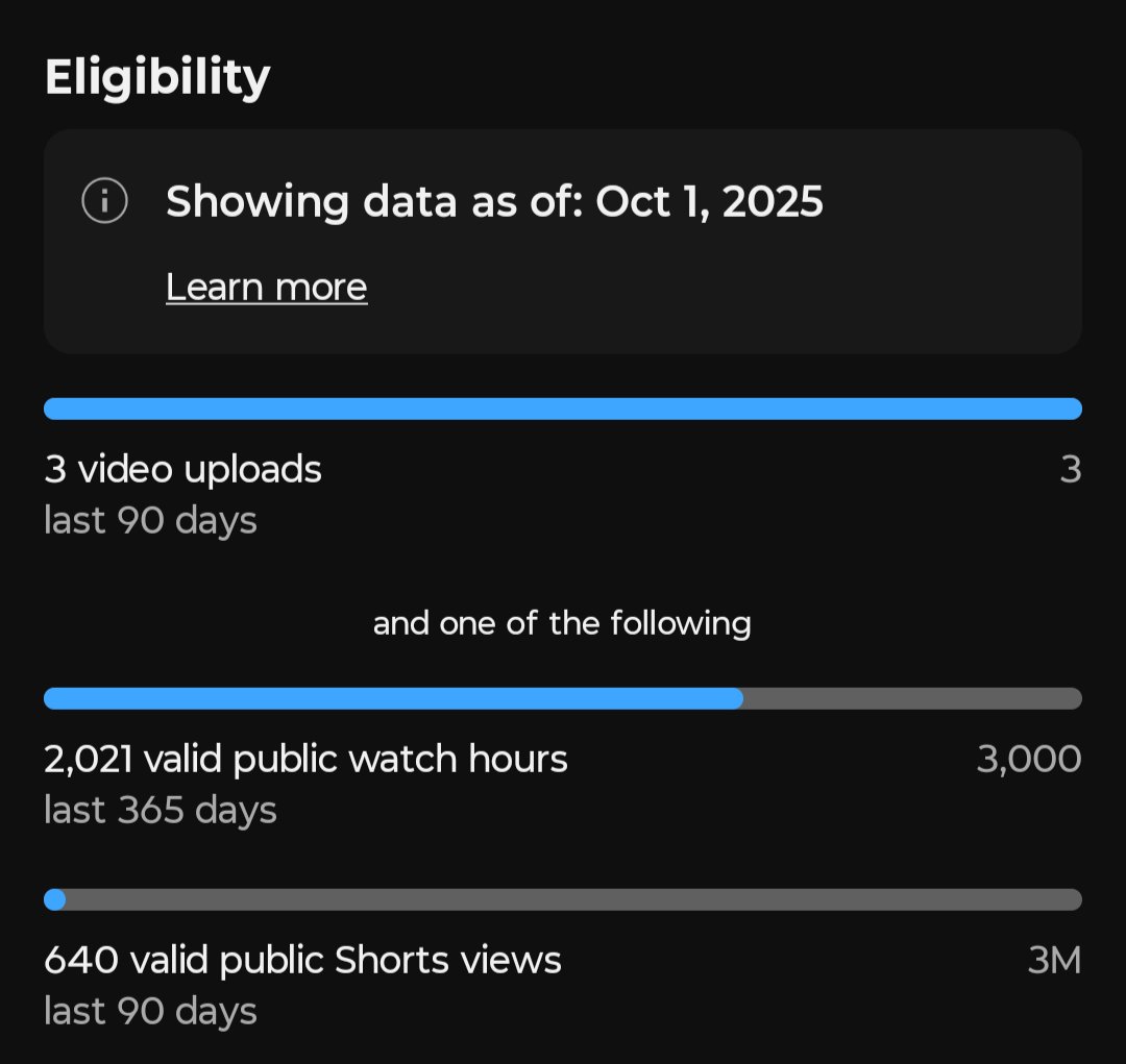 I should really focus on myself to get this final push done. If YouTube doesn't work out, I might have to "kilometers per second" 😅 

Less than 1,000 watch hours away now
