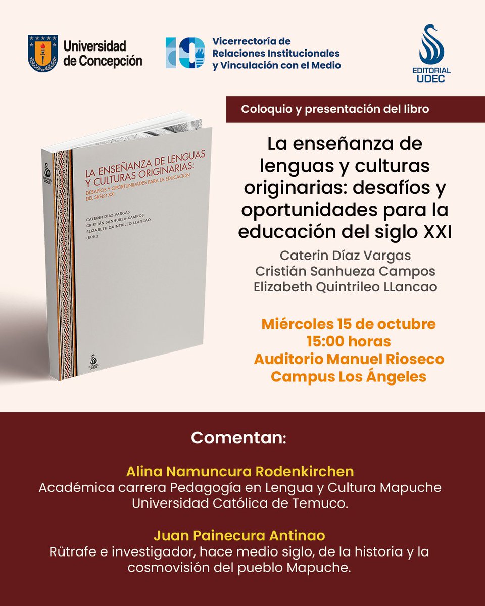 ¡Presentaremos un nuevo libro! 

📖 Con aportes de ponentes internacionales y un enfoque interdisciplinario, esta obra celebra la riqueza de las lenguas originarias y subraya su relevancia para la construcción de un futuro inclusivo y respetuoso de las diversidades.
