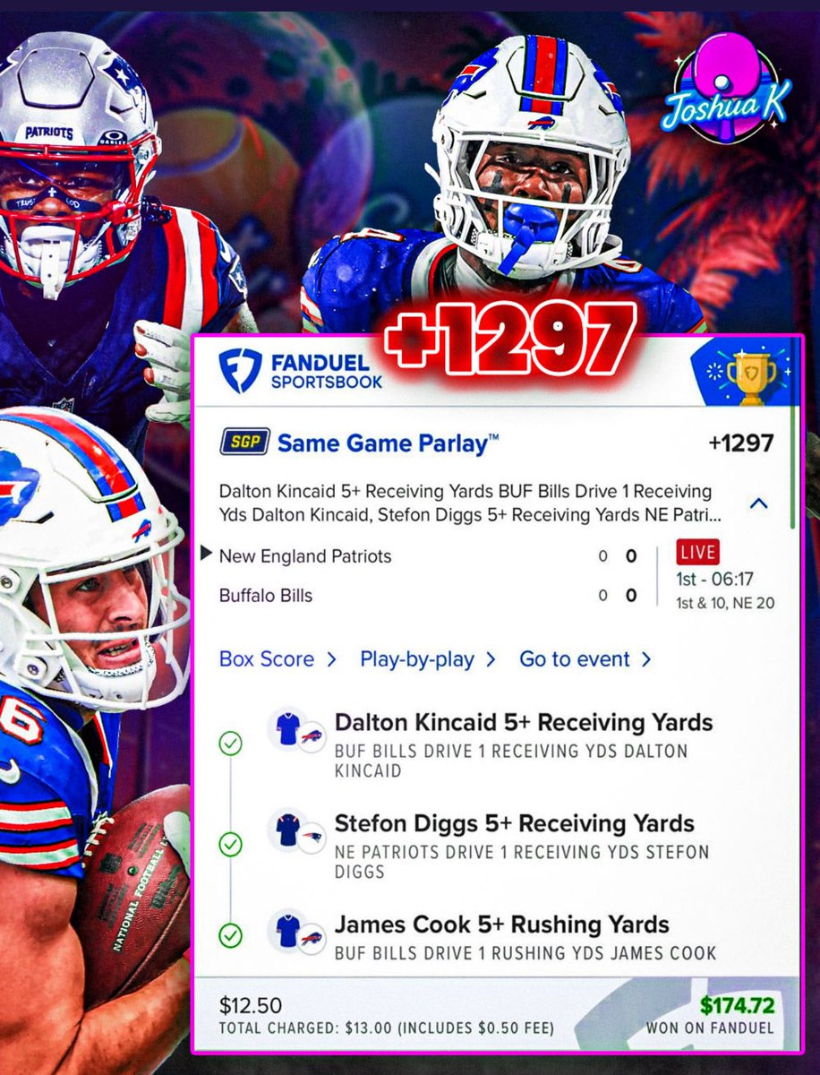 A Very special, very quick 💣 

1st drive cash ✅ ✅ 🔥 🔥 🔥 🔥 

Again <a href="/joswaysway/">Joshua K</a> only in <a href="/BetSetCash/">Bet Set Cash</a> 🤑 

Got something for you tonight ➡️ 💣 discord.gg/rhYrP3zkE

#GamblingX