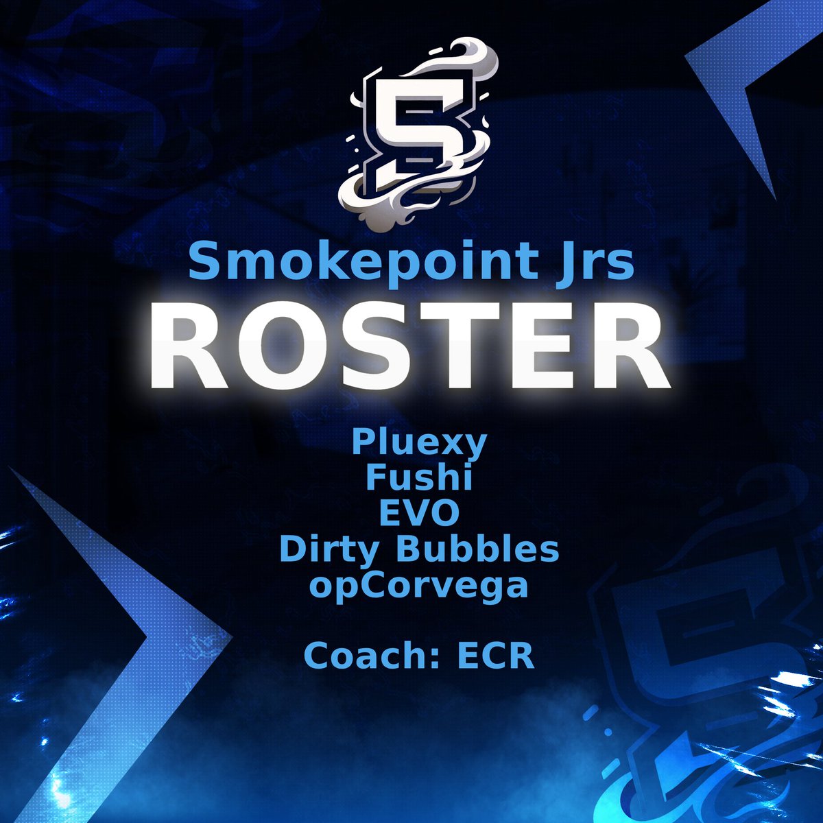 SmokepointNA's tweet photo. With ESEA S55 starting today, Smokepoint is back with an update on our Academy roster. Smokepoint Jrs has a revamped roster going into S55 of ESEA Open. The boys play tonight 8:30est https://t.co/WGsJvonlpH