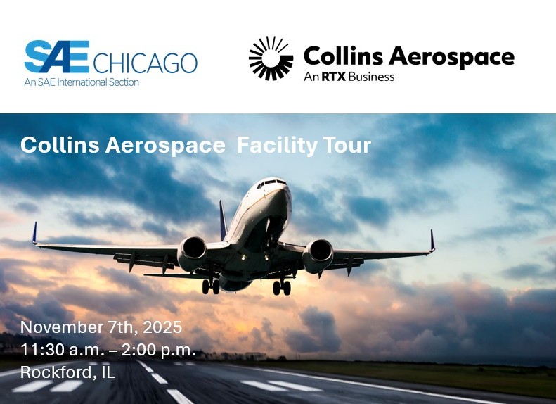 ChicagoSae's tweet photo. 🛩️ Join us for a tour of the Collins Aerospace Facility Tour! - https://t.co/txKIJhDZO6 https://t.co/8jSwCbJK4b