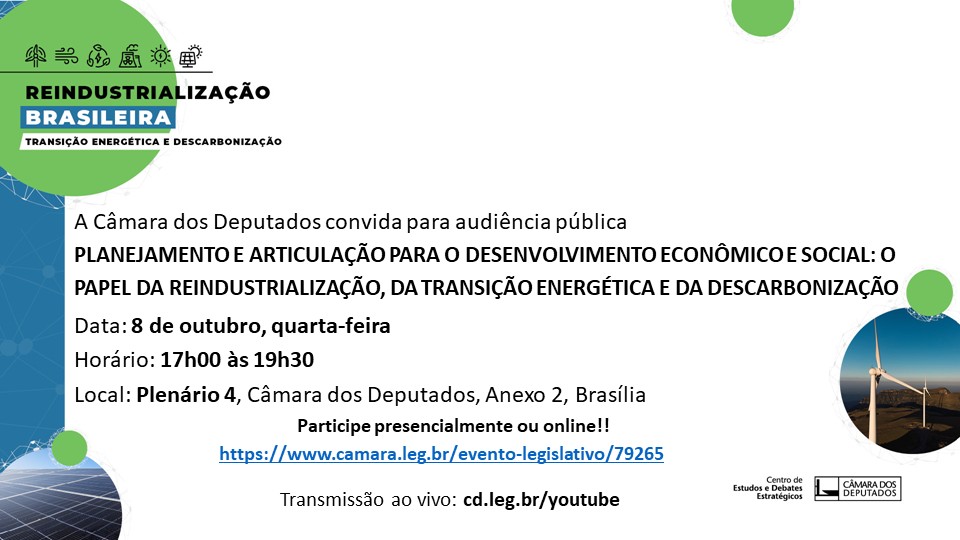 Participe! camara.leg.br/evento-legisla… ou cd.leg.br/youtube