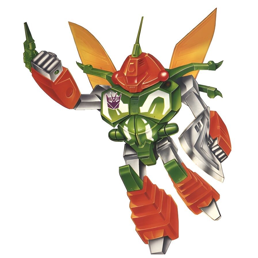 These two are probably the same guy. Cicadacon was most likely a Decepticon and only one Decepticon turned into a Cicada. Also, Venom’s the leader of the Insecticons so of course he’d make the Predacon insignia an insect head