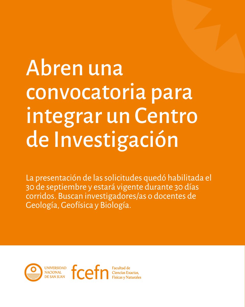 UNSJ_Oficial's tweet image. 🟠 𝐀𝐛𝐫𝐞𝐧 𝐮𝐧𝐚 𝐜𝐨𝐧𝐯𝐨𝐜𝐚𝐭𝐨𝐫𝐢𝐚 𝐩𝐚𝐫𝐚 𝐢𝐧𝐭𝐞𝐠𝐫𝐚𝐫 𝐮𝐧 𝐂𝐞𝐧𝐭𝐫𝐨 𝐝𝐞 𝐈𝐧𝐯𝐞𝐬𝐭𝐢𝐠𝐚𝐜𝐢ó𝐧  

➡ Ingresar a tinyurl.com/27qs9jo6  

#Exactas #UNSJ #SanJuan #Argentina