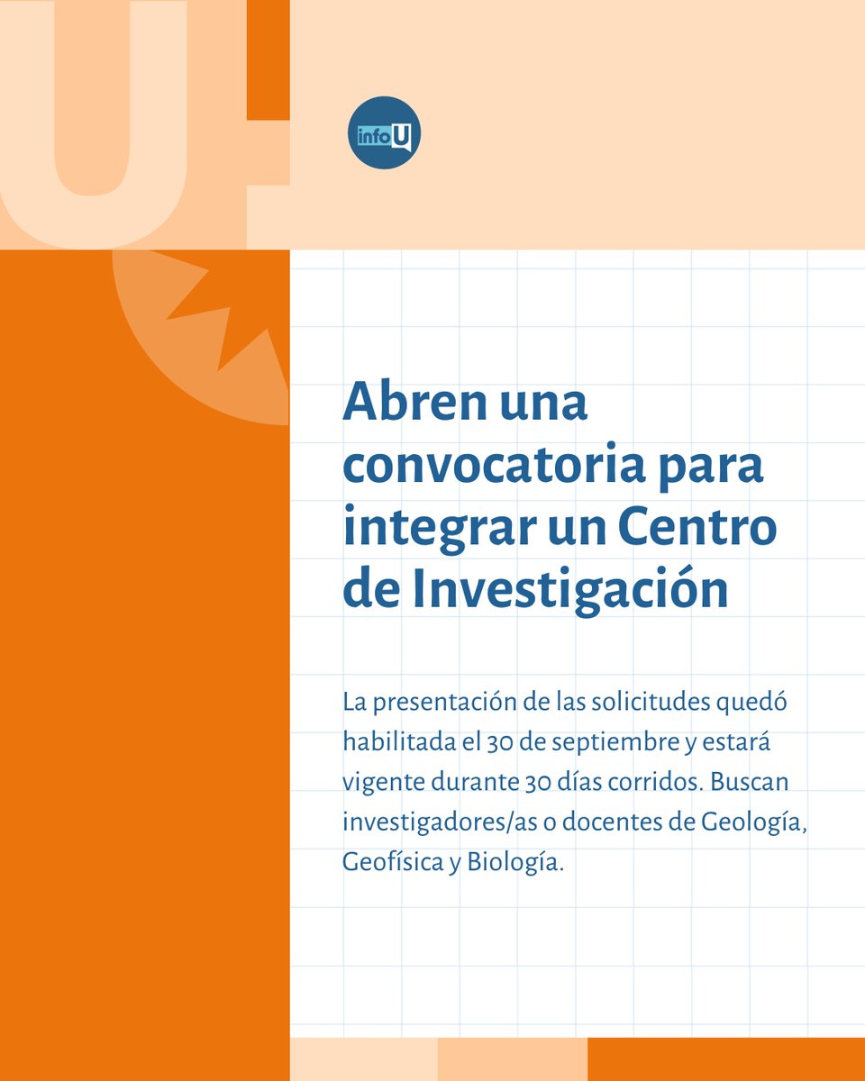 UNSJ_Oficial's tweet image. 🟠 𝐀𝐛𝐫𝐞𝐧 𝐮𝐧𝐚 𝐜𝐨𝐧𝐯𝐨𝐜𝐚𝐭𝐨𝐫𝐢𝐚 𝐩𝐚𝐫𝐚 𝐢𝐧𝐭𝐞𝐠𝐫𝐚𝐫 𝐮𝐧 𝐂𝐞𝐧𝐭𝐫𝐨 𝐝𝐞 𝐈𝐧𝐯𝐞𝐬𝐭𝐢𝐠𝐚𝐜𝐢ó𝐧 

➡ Ingresar a tinyurl.com/27qs9jo6 

#Exactas #UNSJ #SanJuan #Argentina