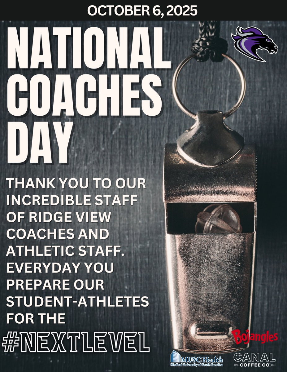 Thank you to our incredible staff of Ridge View Coaches and Athletic Staff.  Happy National Coaches Day!

Everyday you prepare our student-athletes for the #NextLevel.

Thank you for your dedication to our young people.