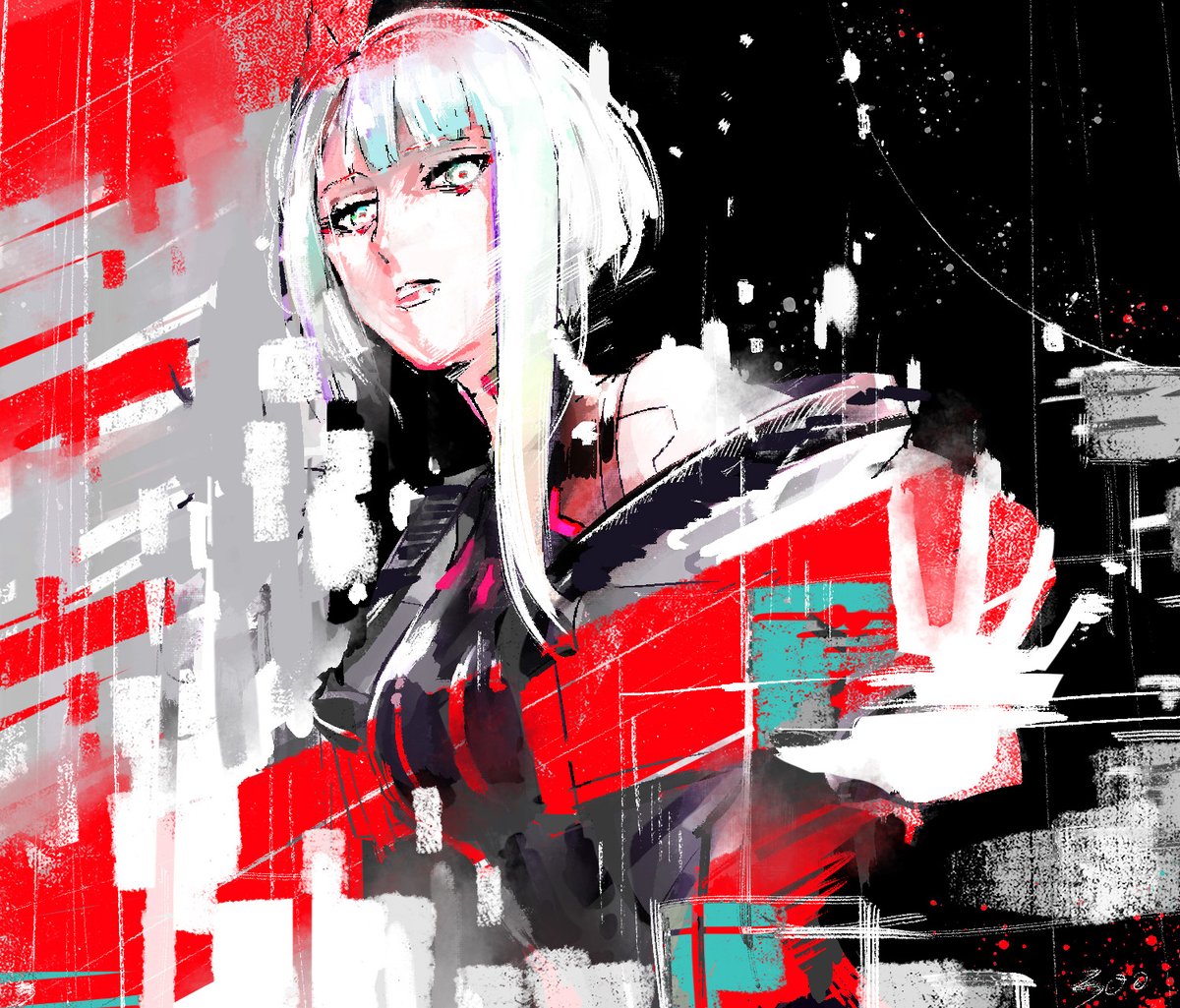 #Edgerunners
Lucy  
「Delete, delete, delete... I just want to erase it all.」