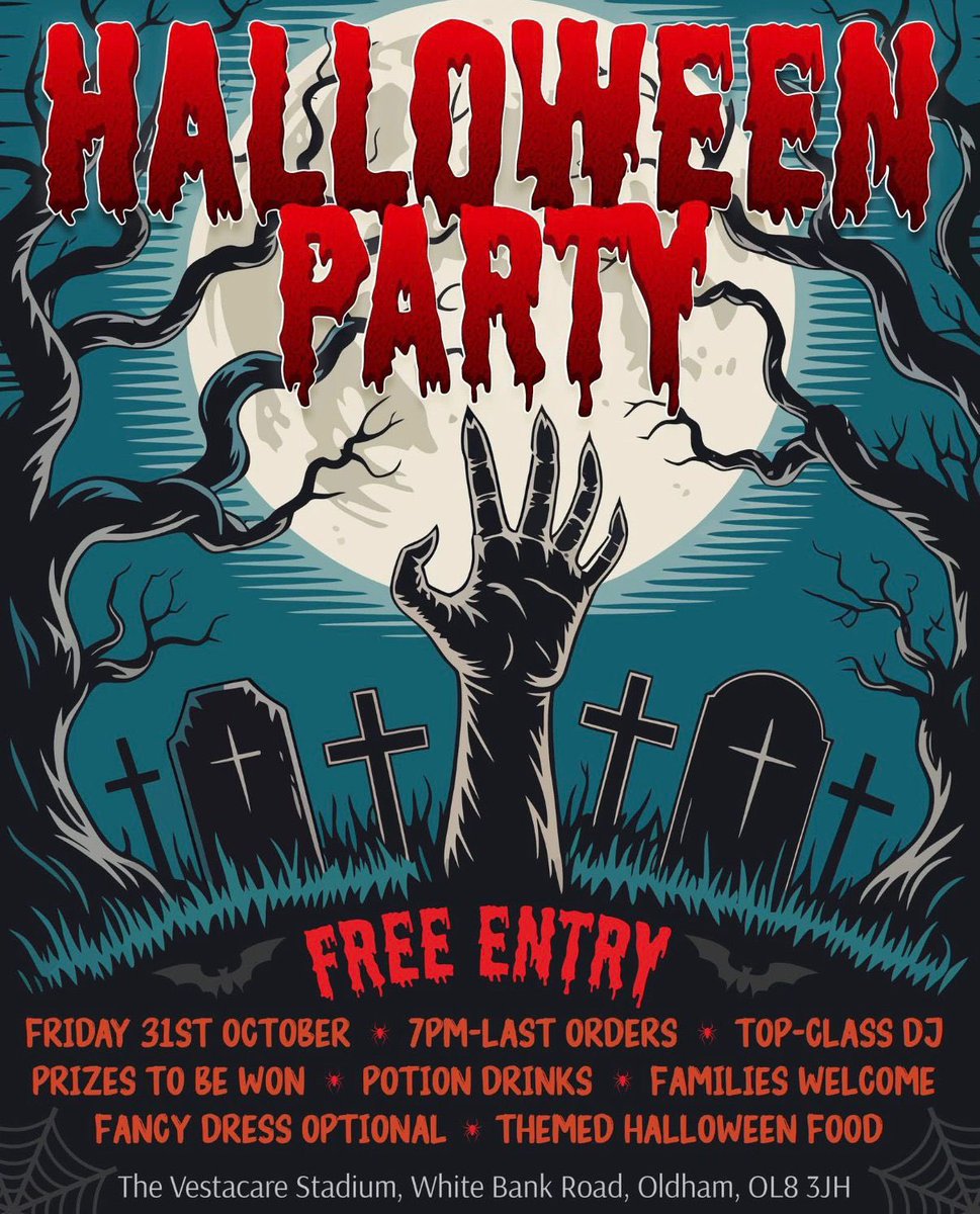 AtAvro's tweet image. Party room available @AvroFC @VestacareStadia also our spooky halloween party coming up. Spread the word @Oldham_Hour #oldhamhour