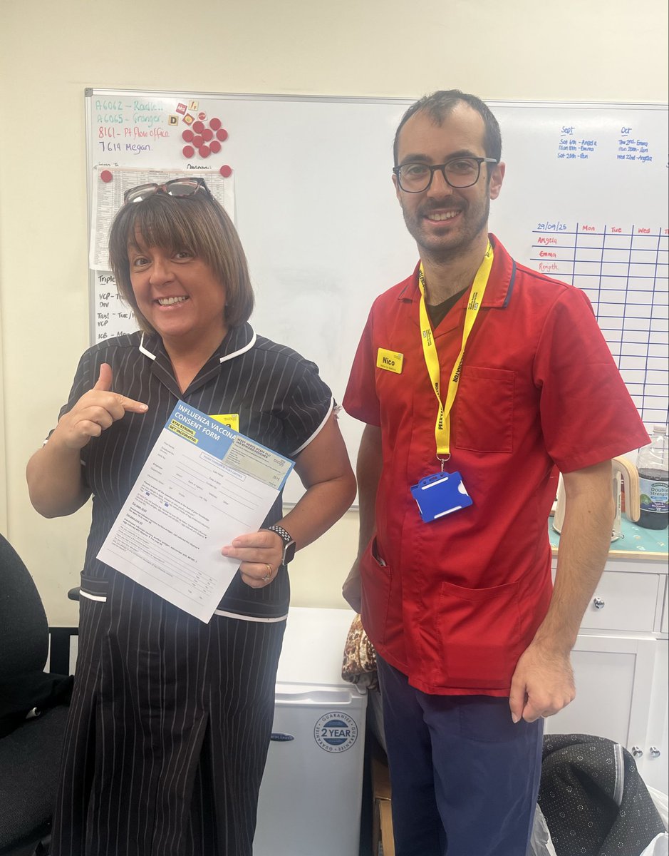 A big thank you to Nico for administering our flu jabs today 🩼

Nico continues to lead by example in our division, championing the importance of protecting ourselves, our patients, and our colleagues.