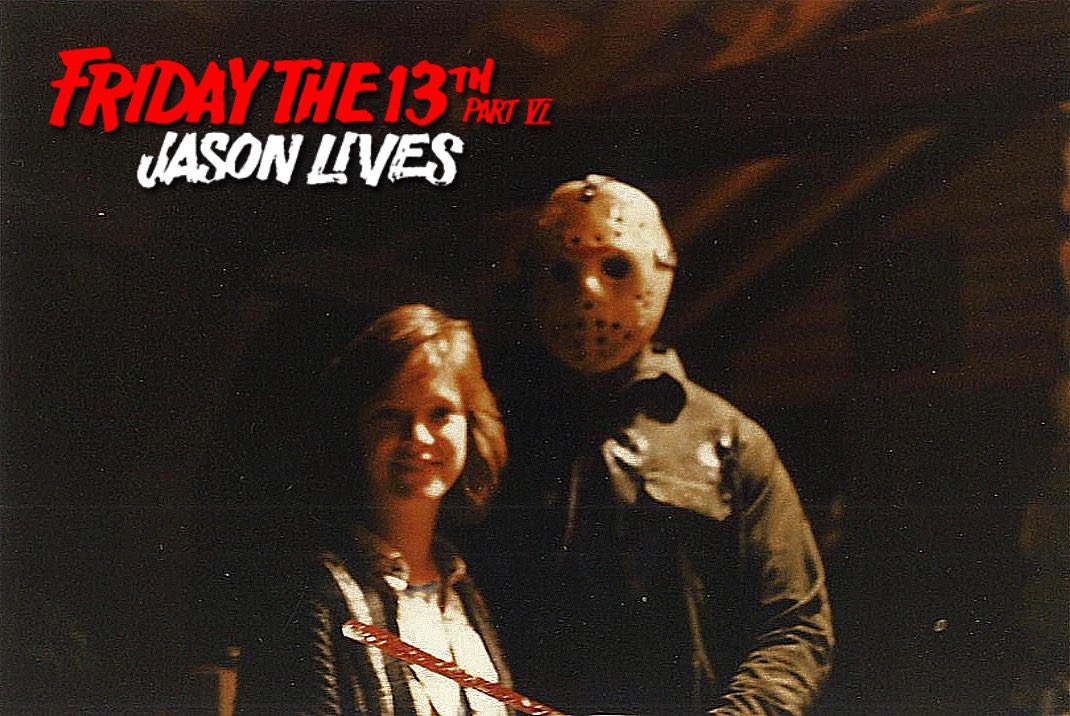 Rare #BehindTheScenes shot of actor Kerry Noonan (Paula) with C. J. Graham as #JasonVoorhees on the set of #FridayThe13th Part VI: Jason Lives (1986) #HorrorMovies