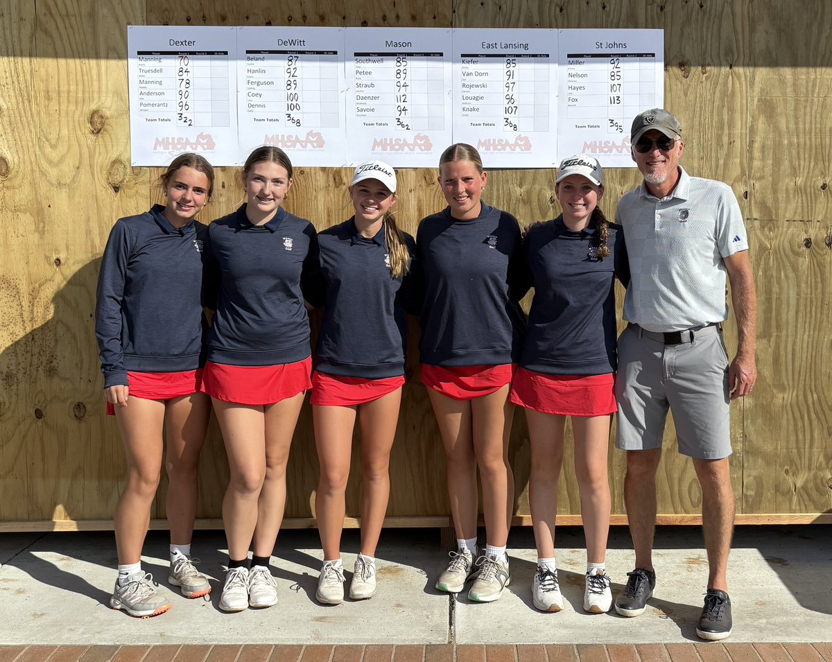 MVG finishes 2nd at the D2 East Lansing regional,  qualifying for the D2 State Finals!! Mason was led by Tylar Southwell, Ruby Petee, Jocelyn Straub, and Brooklyn Savoie. The State Finals will be held at Bedford Valley 10/17-10/18. Way to go girls!!