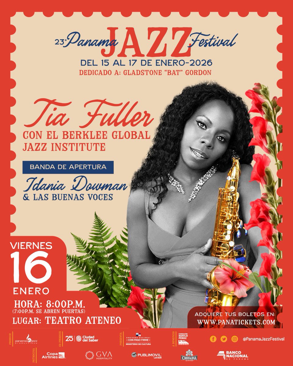 ¡CONCIERTOS!🚨  - Panama Jazz Festival 2026⭐🎷

panatickets.boletosenlinea.events/PANAMJAZZFESTI…