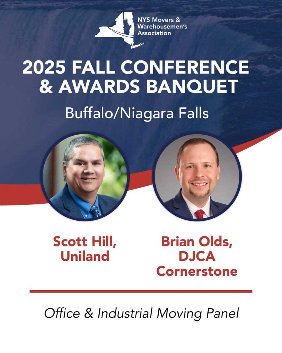Moving Clients Forward: Uniland Director of Sales, Scott A. Hill, CPM, will be a featured speaker at the New York State Movers &amp; Warehousemen's Association Fall Conference this week in Buffalo. Learn more at newyorkstatemovers.com/events/2025-fa…