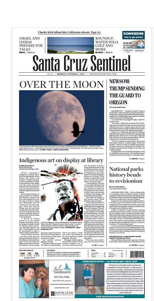 NativeGiftShop's tweet image. Great article on my art exhibit on front page of daily paper!
santacruzsentinel.com/2025/10/05/bec…