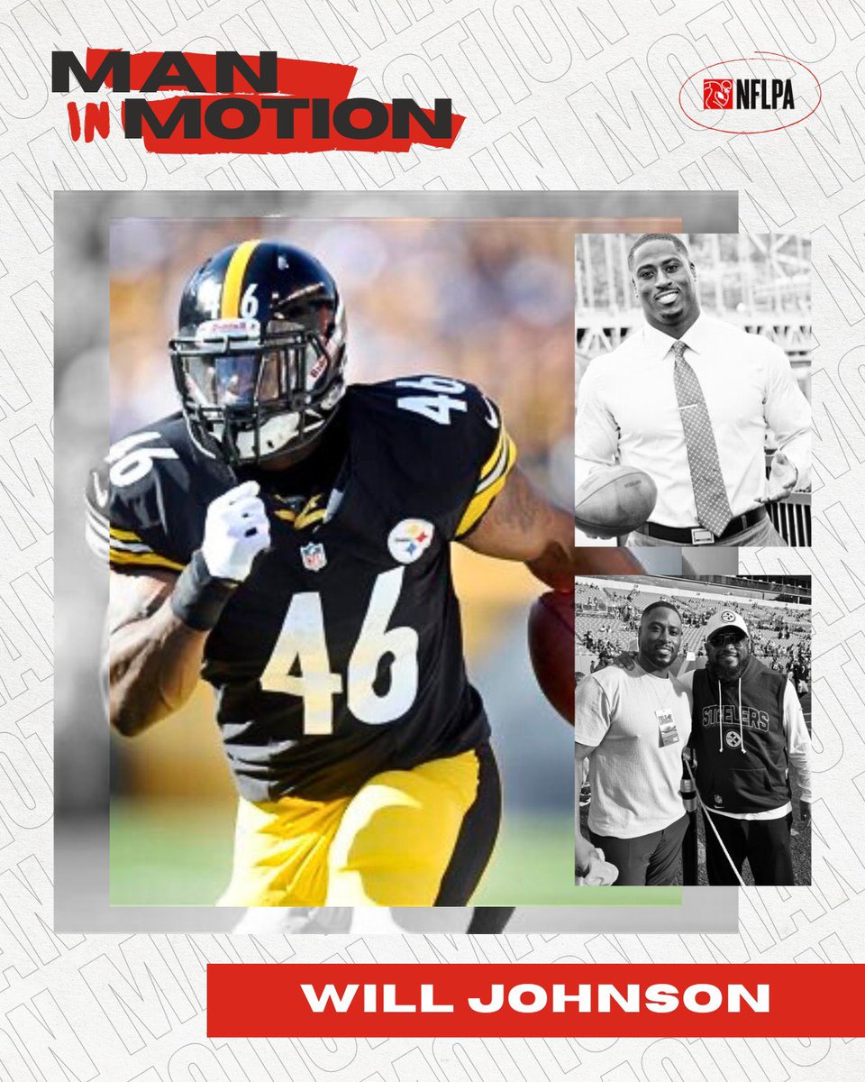 NFLPAFmrPlayers's tweet photo. From being named "Ideal Mountaineer" at WVU to an undrafted rookie to a successful 5-year NFL career, @willjohnson_6 knows about taking advantage of an opportunity. As our latest #ManInMotion, Will now helps athletes on grow their brands, monetize their platforms, and successfully transition out of the game as the Director of Football for FreeGame Sports Agency. 

His advice for all athletes is "Build your network early. It's your lifeline after football."