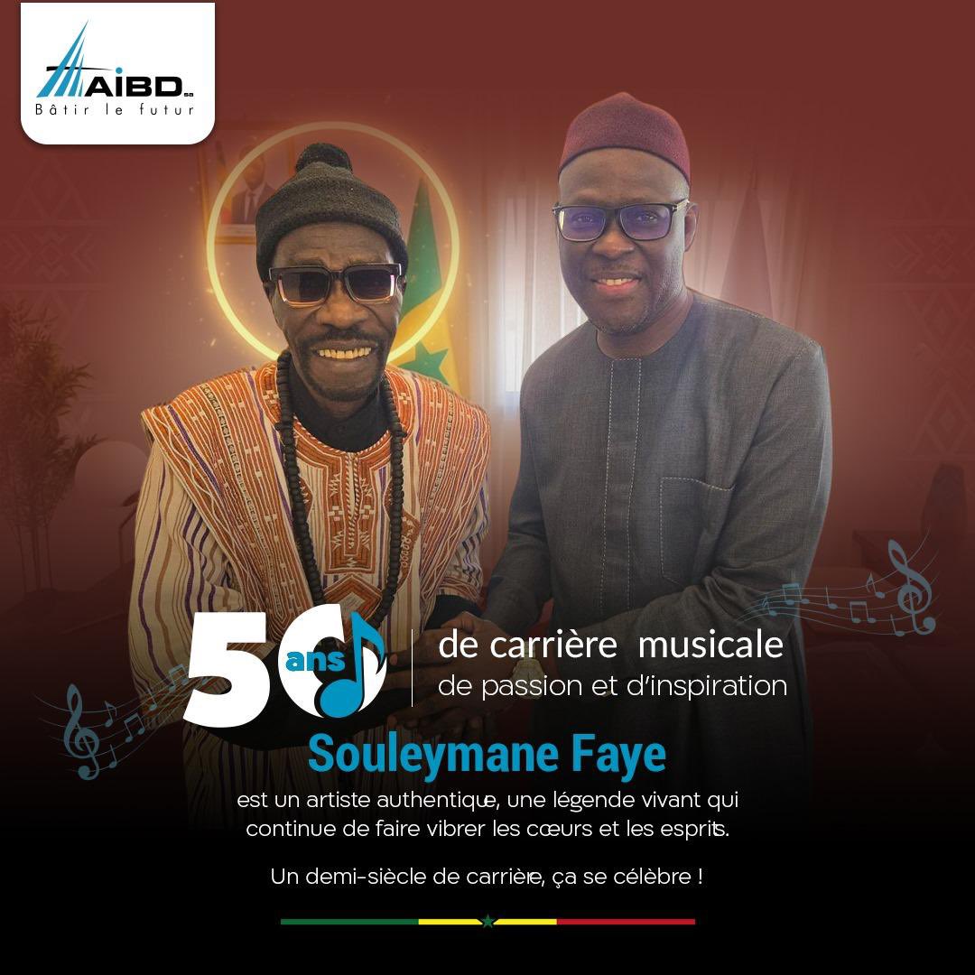 C'est un immense honneur pour l’aéroport international Blaise Diagne (AIBD) de s'associer à la célébration des 50 ans de carrière musicale de Souleymane Faye. Une carrière marquée par la passion, l'authenticité et une inspiration sans faille pour des générations de Sénégalais.
