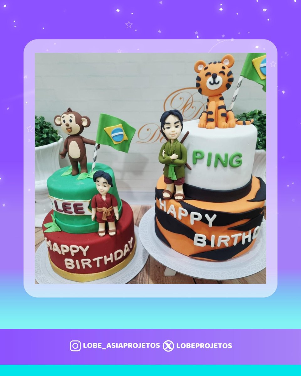 LobeProjetos's tweet photo. PROJETO DE ANIVERSÁRIO - PING & LEE 

Parabéns @ping_orbnithi 
@lee_wattana continuem brilhando, alcançando sonhos e espalhando todo amor por onde passarem!
Vocês nos encantam com o talento, carisma e dedicação em cada projeto, com todo o carinho dos fãs brasileiros, desejamos muitas bênçãos, saúde e momentos incríveis pela frente!

Nosso coração transborda também de gratidão a todos os fãs que contribuíram para tornar este projeto tão especial!

Foram preparados dois bolos únicos, inspirados em Ping e Lee, feitos com muito carinho, criatividade e amor!
Nada disso seria possível sem o apoio  e a dedicação dos fãs, que sempre demonstram todo o seu amor de forma linda e sincera!

Obrigada por acreditarem, participarem e fazerem parte desse momento tão especial! 

Parceria:
@lobe_asiaprojetos
@suportepitbabebrasil
@pitbabecomeobr 

#PitBabeLevelUpFMinBrazil
#LeeAsre #PingOrbnithi