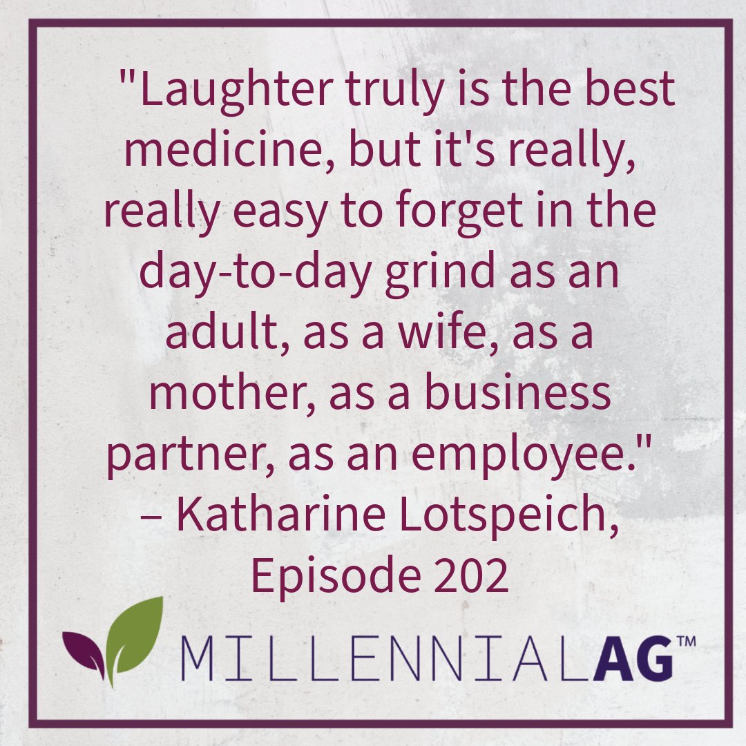 millennial_ag's tweet image. Laughter truly is the best medicine, but it's really easy to forget in the day-to-day grind of life." – Katharine Lotspeich 💬

😂 Today’s reminder: make space to laugh.

#MillennialAg #LaughAnyway #PodcastReplay