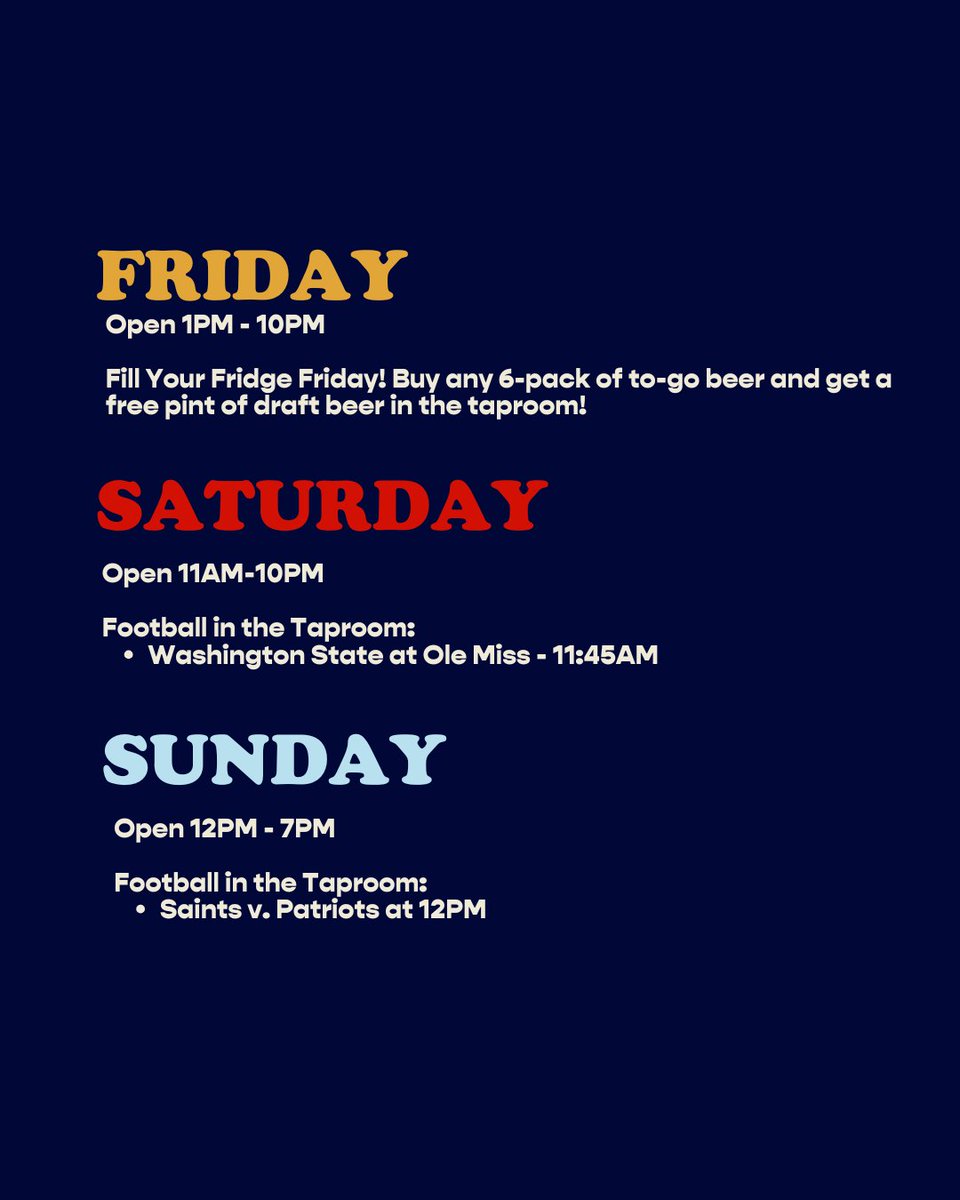 Check out what's happening this week in the Taproom!