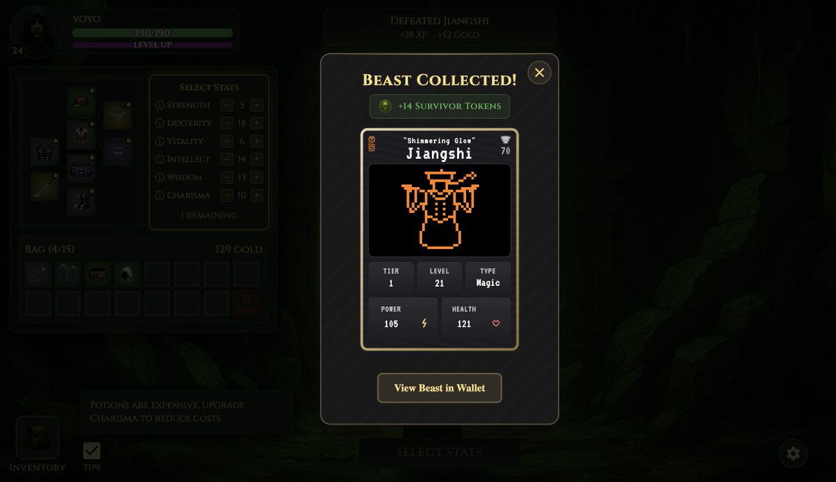 Sweeeeeeet T1 Jiangshi 🫂

Play Loot Survivor 2 now 👉 lootsurvivor.io