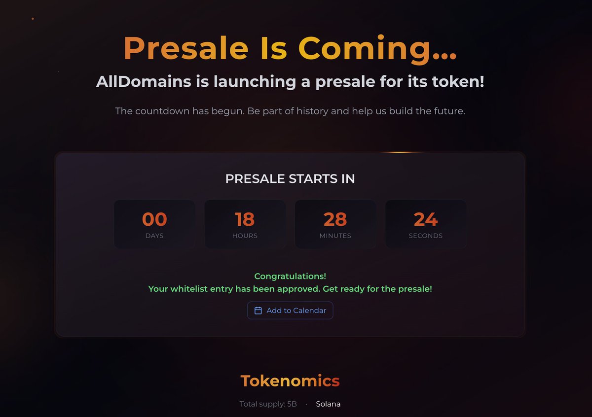 DeVinshh's tweet photo. R U Ready For $ADNS Pre-Sale ?
@AllDomains_
#Presale
#alldomains
$SOL https://t.co/zxoDWEPr45