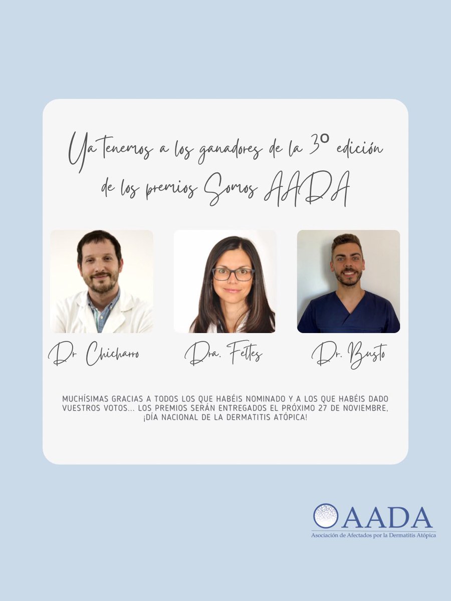 ¡¡Ya tenemos los ganadores de los premios somosAADA!! que ilusión una vez más poder reconocer el gran trabajo que hacen muchos de los profesionales para que nuestras vidas sean un poquito más fáciles😍… y a todos los que habéis participado, ¡gracias!