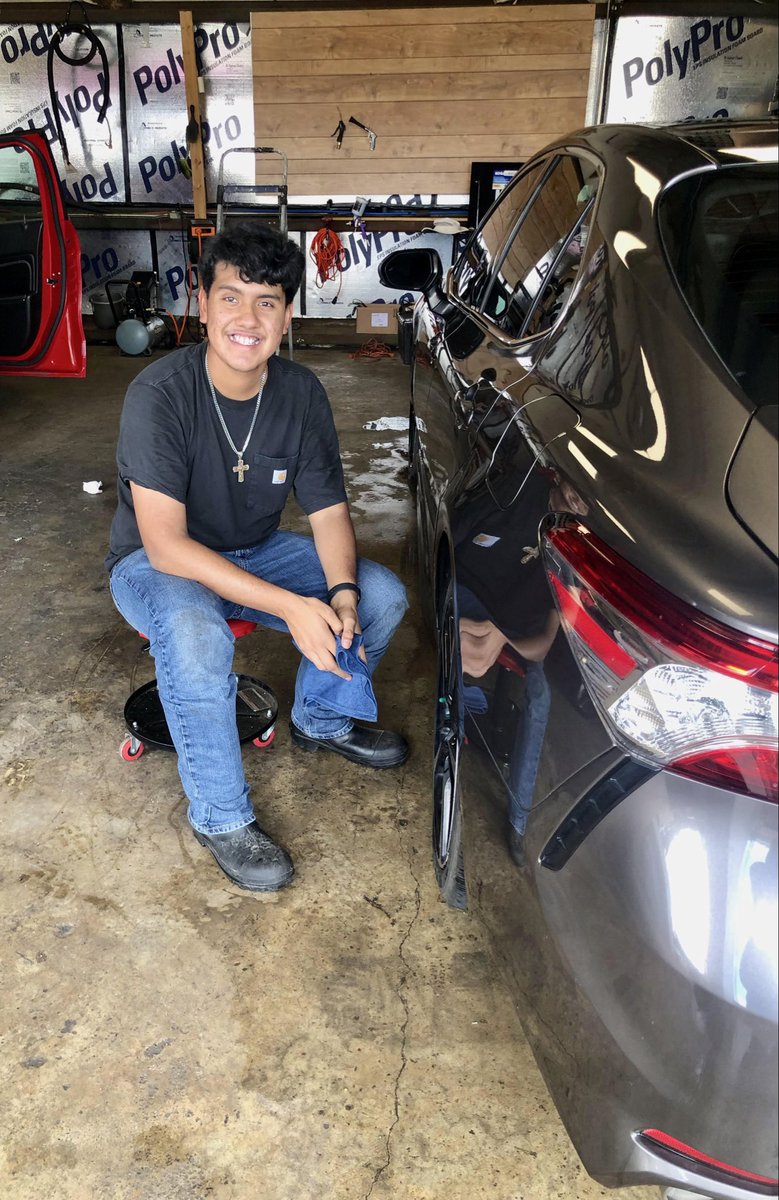 Leo Hernandez, an Automotive Technology student, is completing his internship at Julio Detail Shop as he works toward his goal of a career in car detailing. 🚗✨ #CareerReady #WBL #tpsd #CTEWorks