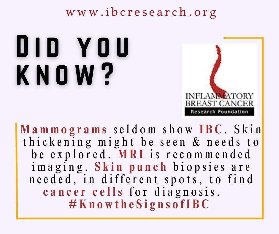 IBCResearch's tweet image. Think you're "OK" because you had a negative mammo? Nothing showed on my mammogram yet #Inflammatorybreastcancer was growing rapidly! Don't rely on a mammogram for #IBC....keep pushing for answers! ibcresearch.org