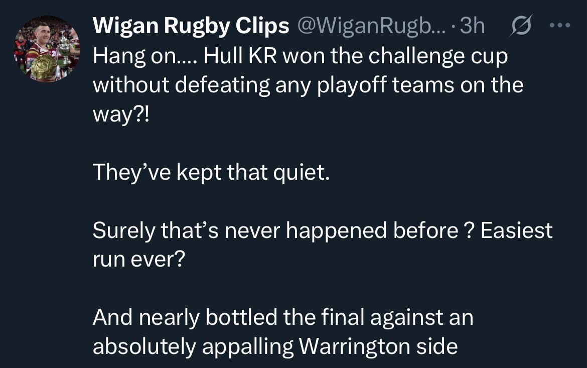 Fair to say that little old Hull KR have got them rattled. Lovely stuff 😂😂😂😂 #rentfree