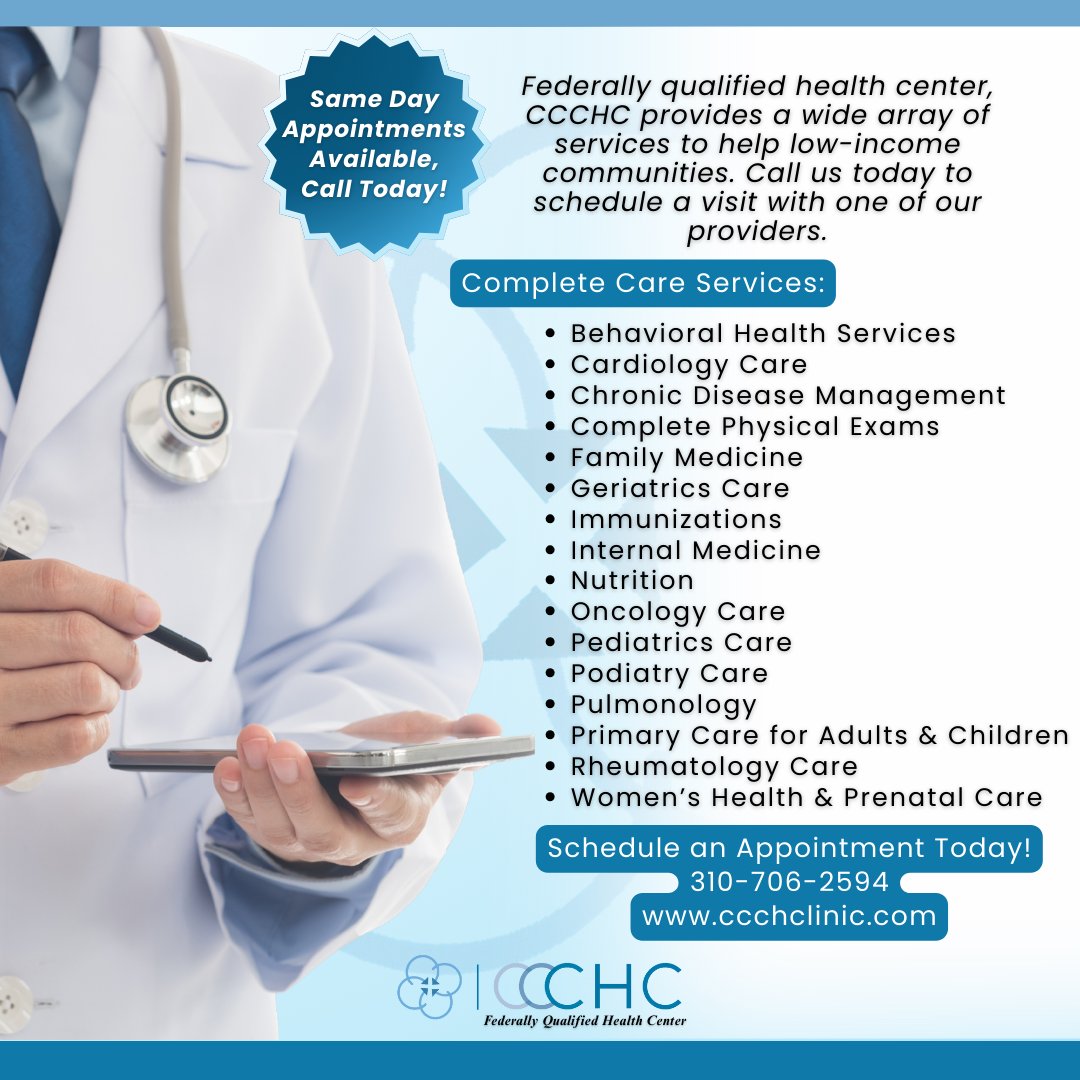 ccchcla's tweet photo. CCCHC is dedicated to serving the community by offering a variety of health services to assist low-income communities https://t.co/L7wDi7iey1