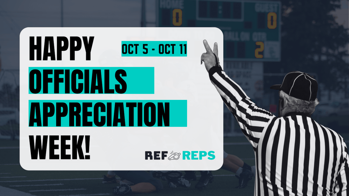 RefReps's tweet image. Happy Fall Officials Appreciation Week! Make sure to show the game officials some extra love this week. They make the game fair and keep players safe!
#OfficialsAppreciationWeek #NoRefsNoGame #refereeing