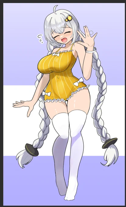 おはようございます 立ち絵進捗は水着あかりちゃんができました