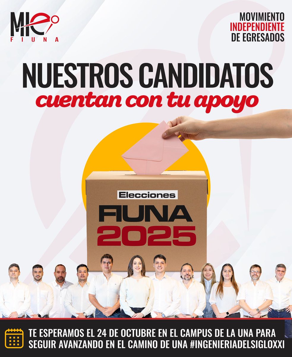 👉 Te presentamos a nuestros candidatos, comprometidos en continuar una gestión leal a los principios académicos, libre de influencias político-partidarias y enfocada en una formación de calidad, con el conocimiento como eje de transformación social.

#IngenieríaDelSigloXXI 💪