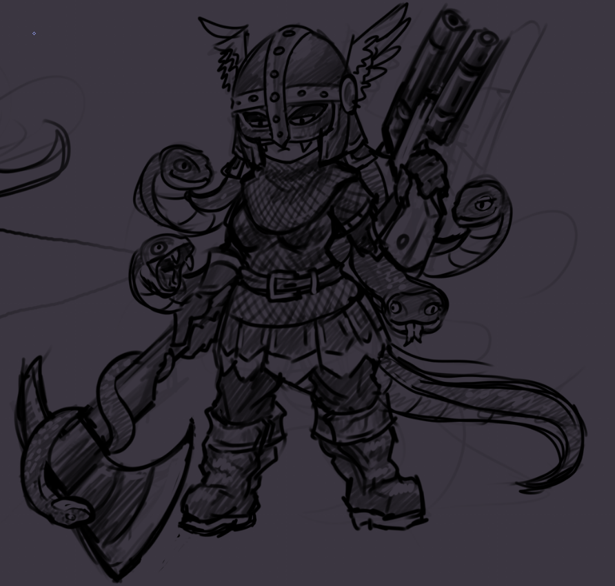 227Hellfire's tweet photo. My author's take on the design of the Viking character from Nuclear Throne Ultra https://t.co/waCVTxi4c6