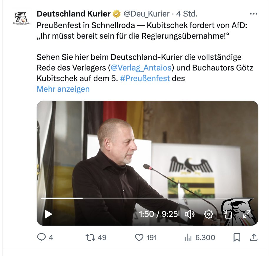 Die Trachtengruppe aus Schnellroda singt erneut das Lied von der Schicksalsgemeinschaft und dem Untergang des Abendlandes. Das wirkt intellektuell sehr dürftig. Sie haben die Moderne verpasst und ziehen sich in ein völkisches Trugbild zurück, wie Barbarossa im Kyffhäuser.