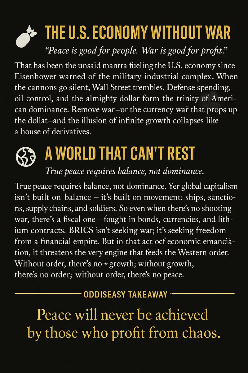 kualityservices's tweet photo. The war economy never feeds the victims — only the investors.
Nations like Palestine, Ukraine, Yemen, Sudan — they don’t profit from war. They’re left in ruins while others trade their tragedy in stocks and sanctions.
Peace will never be achieved by those who profit from chaos. https://t.co/uWm9dMlKUj
