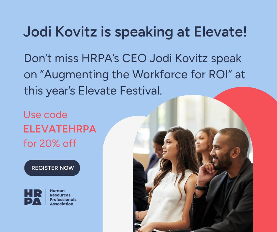 HRPA CEO Jodi Kovitz joins Darryl Wright of EY at Elevate Festival to explore how AI can enhance human potential through upskilling, ethics and people-first leadership.
🎟️ Use code ELEVATEHRPA for 20% off
hubs.la/Q03Mq0-00
