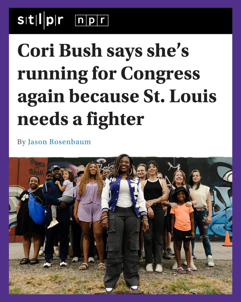 CoriBush's tweet image. As I told @stlpublicradio: If St. Louis knows one thing about me, it’s that I fight for our people. 

I’m running for Congress because too many in our district are choosing between paying bills or putting food on the table. We need a leader who answers to the people.
