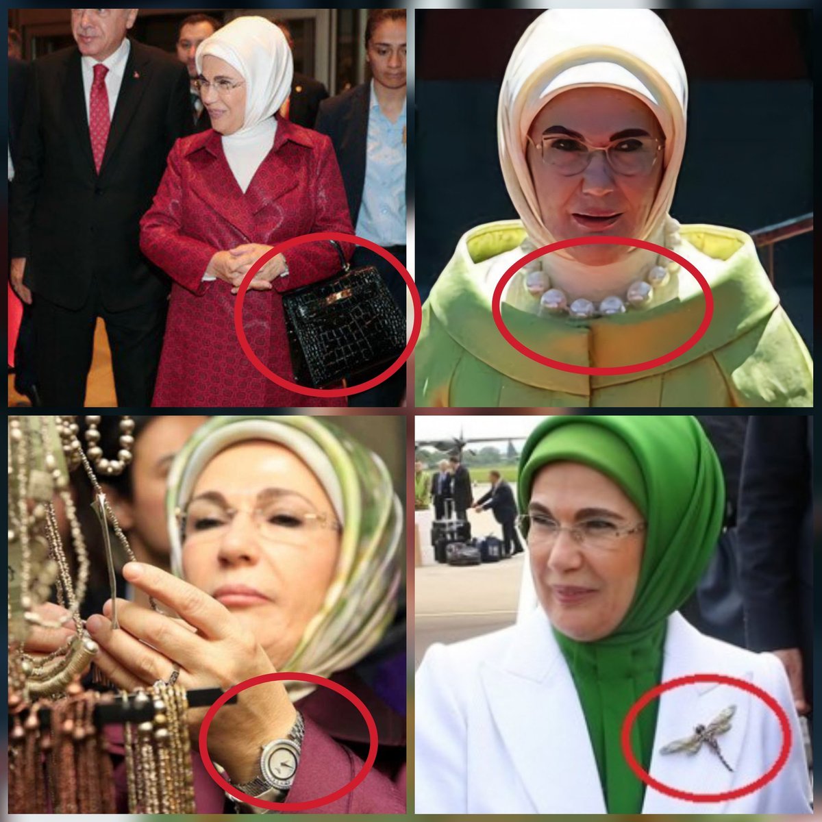 Emine Erdoğan'ın
Çantası  50.000 $
Kolyesi   47.000 $
Saati       31.200 $
Broşu     15.000 $

Asgari ücret mi ?
22.104 ₺ = 534 $

Size porsiyon küçültün diyenler;
Şiir(!) gibi, masal gibi yaşıyorlar valla...
#17BinDolarımNerede