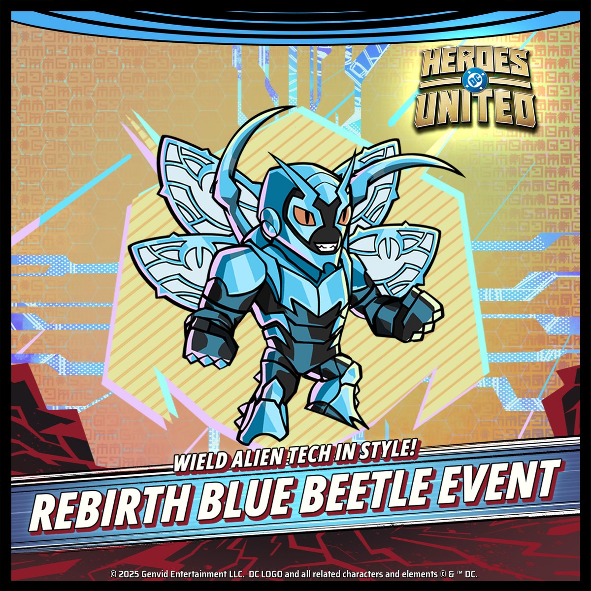 Unlock the iconic Blue Beetle Rebirth skin—first seen in Blue Beetle: Rebirth #1 (Oct 2016)—by joining our in-game event. Complete missions, rack up points, and snag this scarab-powered armor before it’s gone!

Download or play now on Apple App Store &amp; Google Play!