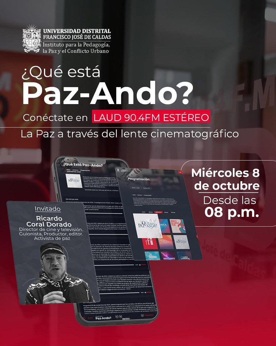 #QuéEstáPazando | La paz a través de un lente cinematográfico 🎥

🎤 Entrevista al director de cine y televisión, Ricardo Coral en <a href="/LaudEstereo/">LAUD ESTÉREO</a>  de la <a href="/udistrital/">UniversidadDistrital</a>