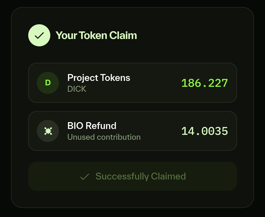 thevortexweb3's tweet image. Claimed my @D1ckGPT tokens after pledge all my points on @BioProtocol 

It did a very nice ROI.....almost 25x

More to come
Stay bullish on $BIO