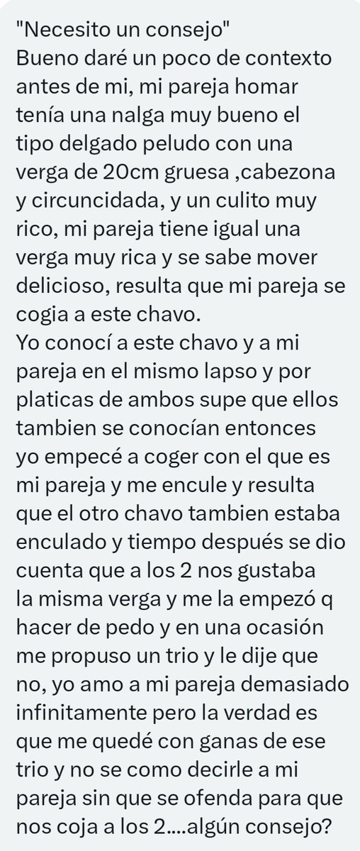 relatosvvc's tweet photo. Un seguidor necesita un consejo, déjanos la respuesta... 

Envíanos tu aporte al DM 

#Gay #RelatosGay #MorboGay https://t.co/ZFx8jrE4c4