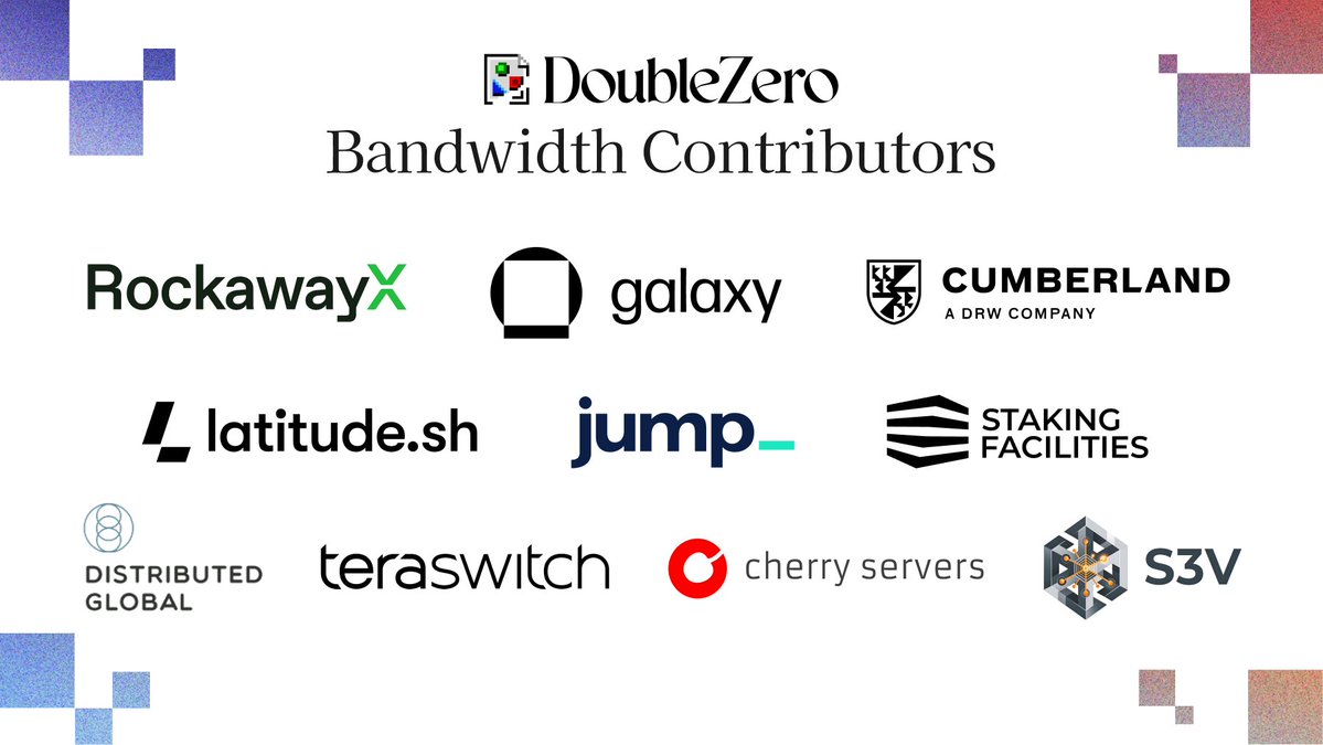 List of DoubleZero Bandwidth Contributors with their logos