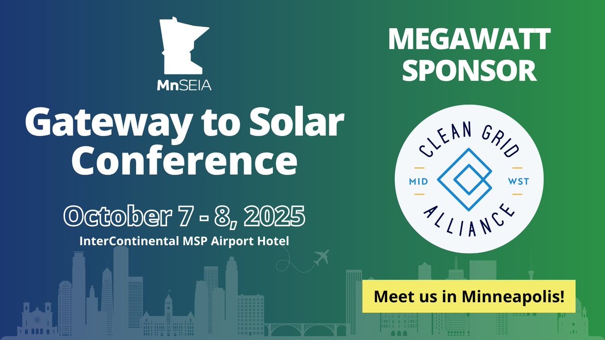 We're a proud Megawatt sponsor of the <a href="/Mn_SEIA/">MnSEIA ☀️ 🔋</a>  Gateway to Solar Conference in Minneapolis on October 7th and 8th. If you're attending, make sure to stop by our booth and say hi!